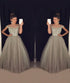 Off the Shoulder A Line Tulle Prom Dresses with Rhinestones LBQ0297